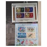 Bahamas Stamp Sheets Featuring Christmas and Natur