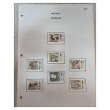 Mounted Postage Stamps on Album Pages