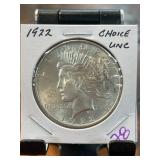 1922 Peace Dollar in Choice Uncirculated Condition