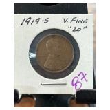 1919-S Lincoln Wheat Cent in a Flip