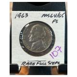 1963 Jefferson Nickel MS64/65 Full Steps