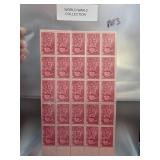 World War II Stamp Collection Sheet