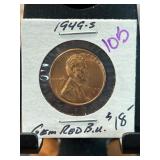 1949-S Lincoln Wheat Cent Gem Red BU