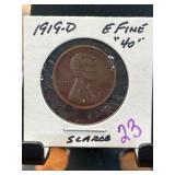 1919-D Lincoln Wheat Cent, EF40