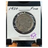 1920 Buffalo Nickel Graded as Fine