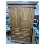 Wooden Wardrobe Armoire With Hinged Doors