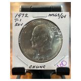 1972 Eisenhower Dollar MS63/64 T-1 Reverse