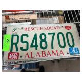 Alabama Rescue Squad License Plate