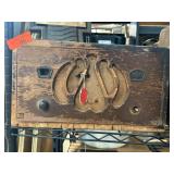 Wooden Vintage Radio Case With Inner Components