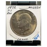 1972 Eisenhower Dollar T-1 Reverse MS63/64
