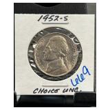 1952-S Jefferson Nickel in Choice Uncirculated Con