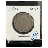 1905 Liberty V Nickel in Coin Holder