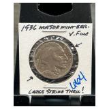 1936 Buffalo Nickel With Major Mint Error