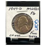 1947-D Jefferson Nickel in MS64/65 Condition