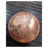 Copper Walking Liberty Round, 999 Fine