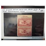 1928 US H649 Mint NH Pair with Plate Number