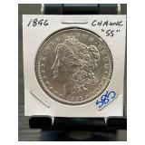 1896 Morgan Silver Dollar Coin in Holder