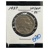 1937 Buffalo Nickel VF/EF Condition