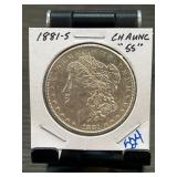 1881-S Morgan Silver Dollar CH AU 55