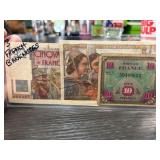 Three Vintage French Banknotes
