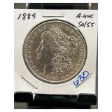 1889 Morgan Silver Dollar AU 50/55