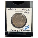 1941-S FS-501 Rare Jefferson Nickel