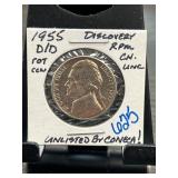 1955 Jefferson Nickel D/D Discovery RPM