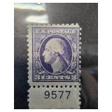 US 3-Cent 1918 Washington Plate Number Stamp