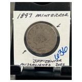 1897 Liberty Nickel with Off-Center Strike
