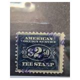 1925 American Foreign Service $2.50 Fee Stamp