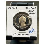 1976-S Bicentennial Proof Quarter " Deep Cameo
