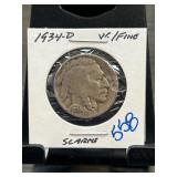1934-D Buffalo Nickel in VG/Fine Condition