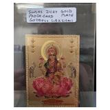 Swiss 24kt Gold Pooja Card Plate of Goddess Lakshm