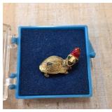 Shrinerr Turtle Costume Brooch with Gem Accents