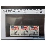 1985 USA 22Â¢ Flag Capitol Coil Strip (3)