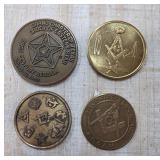 Four Masonic and Eastern Star Medallions