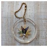 Lucite Keychain With Eastern Star Emblem