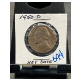 1950-D Jefferson Nickel in Display Flip