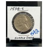 1938-S Jefferson Nickel in Holder