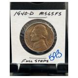 1940-D Jefferson Nickel MS65FS in Holder