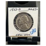 1952-D Jefferson Nickel in Gem Uncirculated Condit