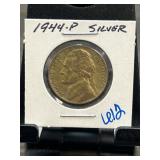 1944-P Jefferson Nickel Labeled as Silver