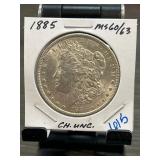 1885 Morgan Silver Dollar MS60/63