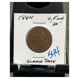 1884 Indian Head Cent in Fine Condition
