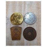 Four Masonic Commemorative Coins