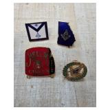 Four Masonic Lapel Pins