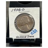1938-D Jefferson Nickel " Scarce Date