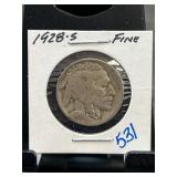 1928-S Buffalo Nickel in Fine Condition