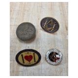 Four Masonic and Fraternal Organization Pins