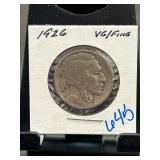 1926 Buffalo Nickel Graded as VG/Fine